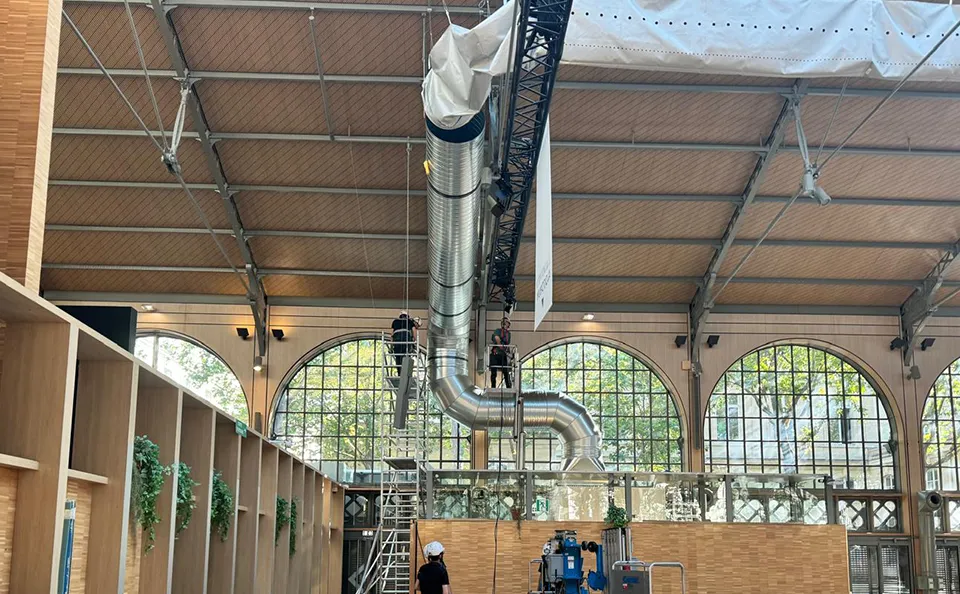 Installation de gaines de ventilation
